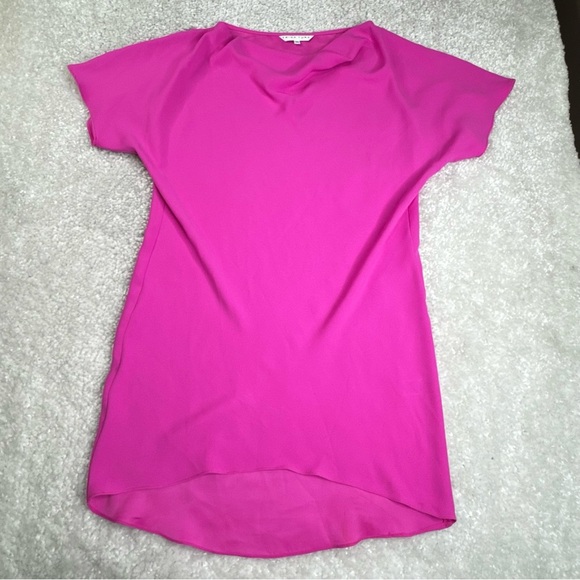 Trina Turk Islet Dress Hot Pink High Low Hem Flowy Romantic Vacation Medium - Picture 9 of 12